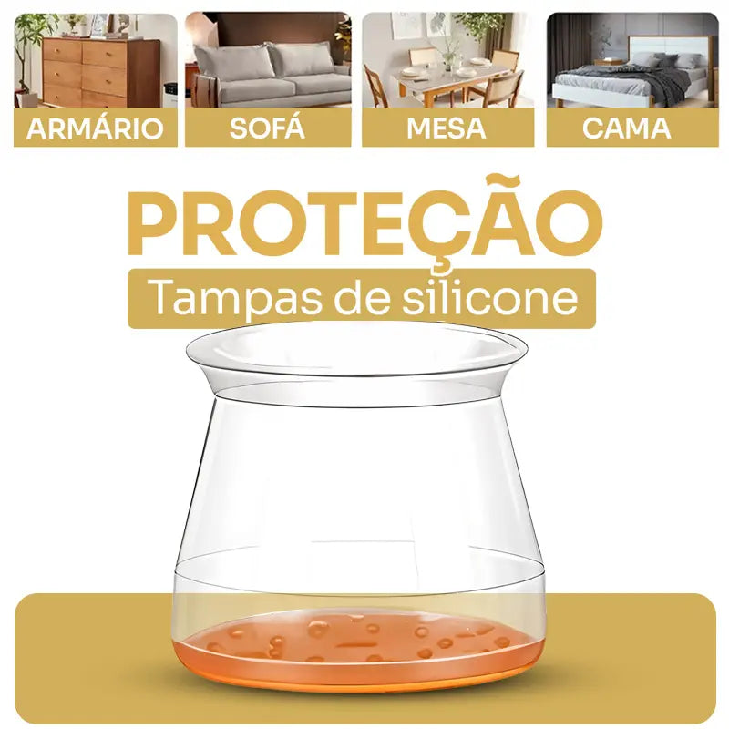 Tampa de Silicone para Pés de Móveis - MoveFlex® (Protege contra Riscos e Barulhos) - Leve Mais e Pague Menos!