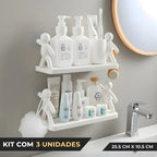 WallFix®  - Kit com 3 Prateleiras Adesivas Multiuso (Organização Completa Sem Furadeira) - Frete Grátis!