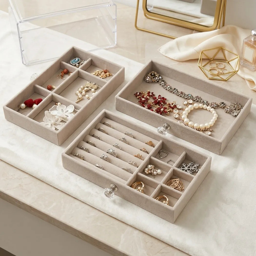 CrystalBox® – Organizador de Joias Premium com 3 Camadas (Protege, Organiza e Valoriza suas Peças) – Frete Grátis!