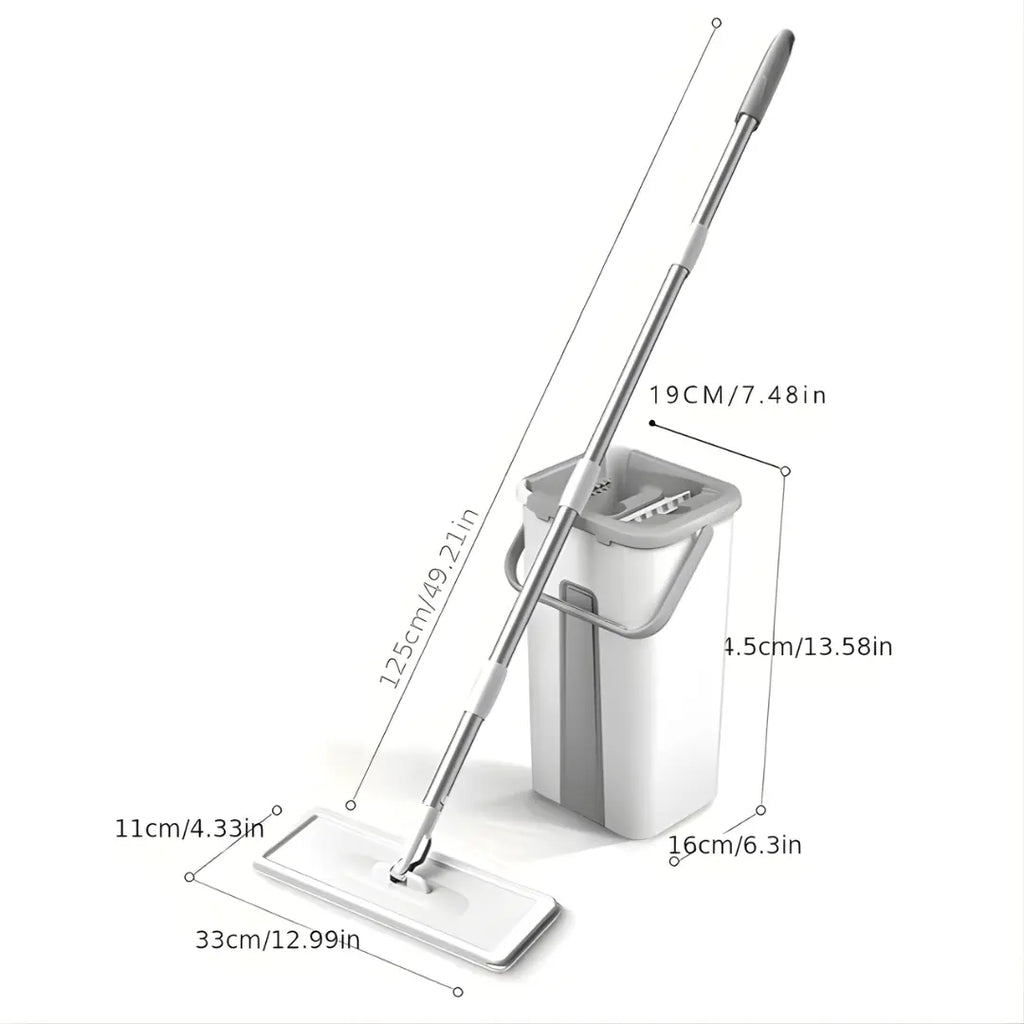 MaxClean® - Mop Mágico Profissional com Balde  - Lava, Seca e Tira o Pó  + 4 Refis de Brinde