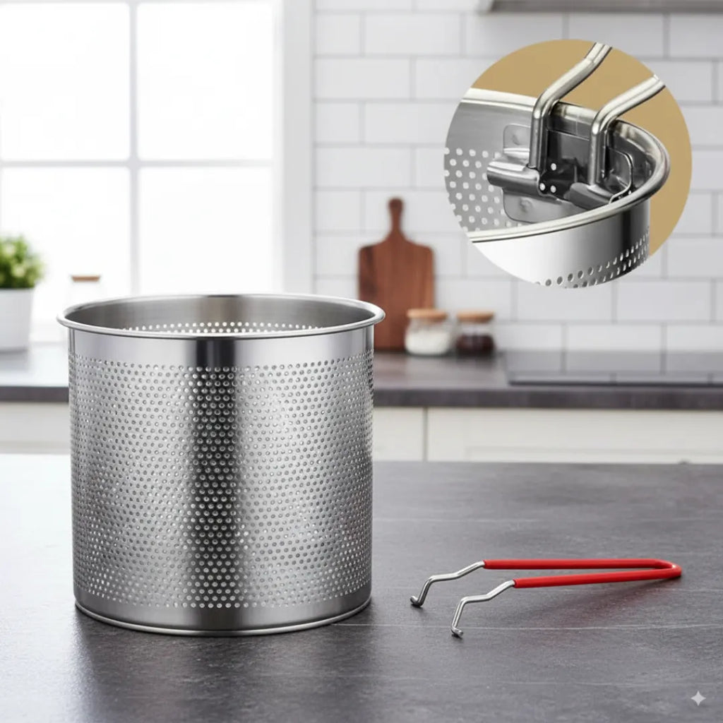 Panela Fritadeira Com Cesto Inox FryChef® + Brinde: Espátula de Inox
