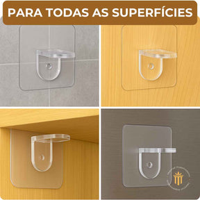 PowerFix® – Suporte Adesivo de Prateleira (Fixação Rápida e Sem Furos) – Leve Mais e Pague Menos!