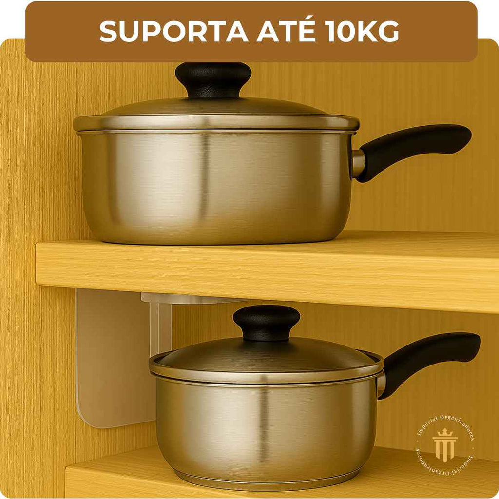 PowerFix® – Suporte Adesivo de Prateleira (Fixação Rápida e Sem Furos) – Leve Mais e Pague Menos!