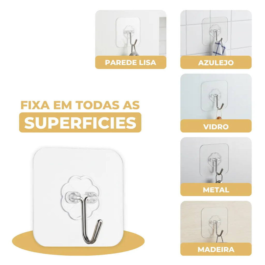 AutoFix® – Gancho Adesivo Autocolante para Parede (Fixação Forte sem Furos) – Leve Mais e Pague Menos!