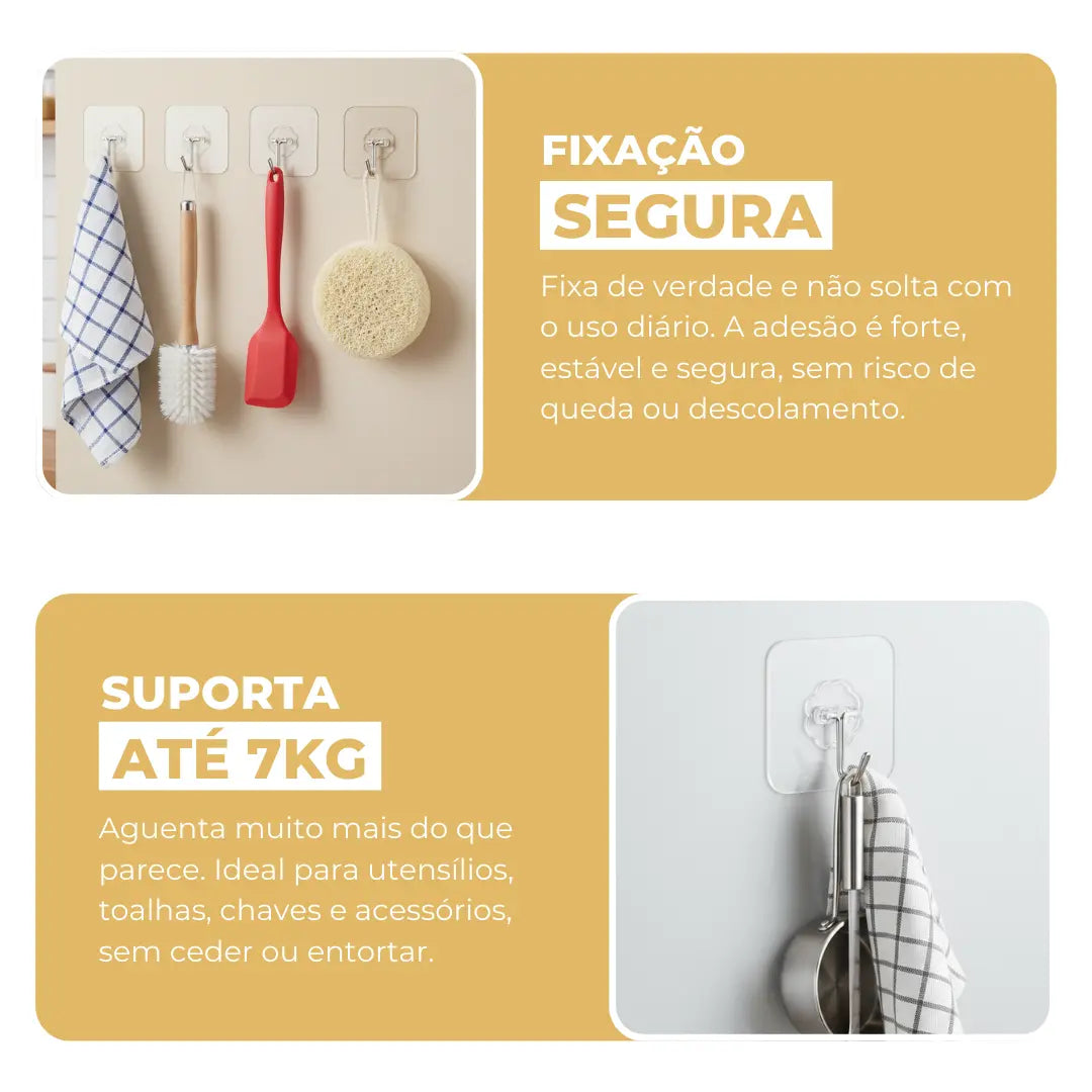 AutoFix® – Gancho Adesivo Autocolante para Parede (Fixação Forte sem Furos) – Leve Mais e Pague Menos!