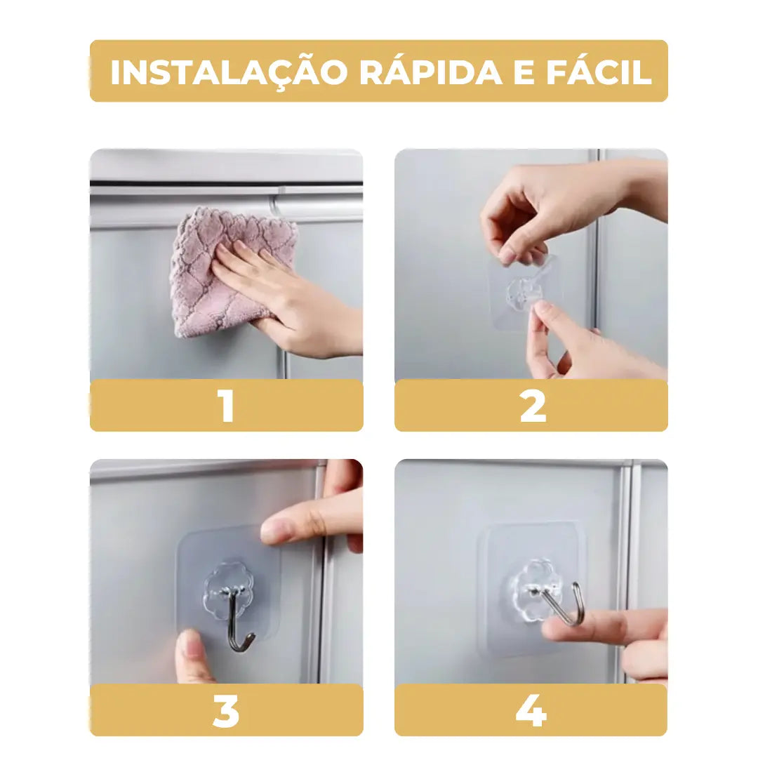 AutoFix® – Gancho Adesivo Autocolante para Parede (Fixação Forte sem Furos) – Leve Mais e Pague Menos!