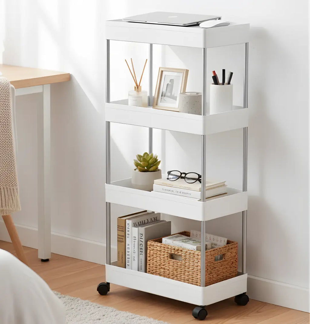 SmartRoll® – Carrinho Organizador Vertical Multiuso com 4 Prateleiras