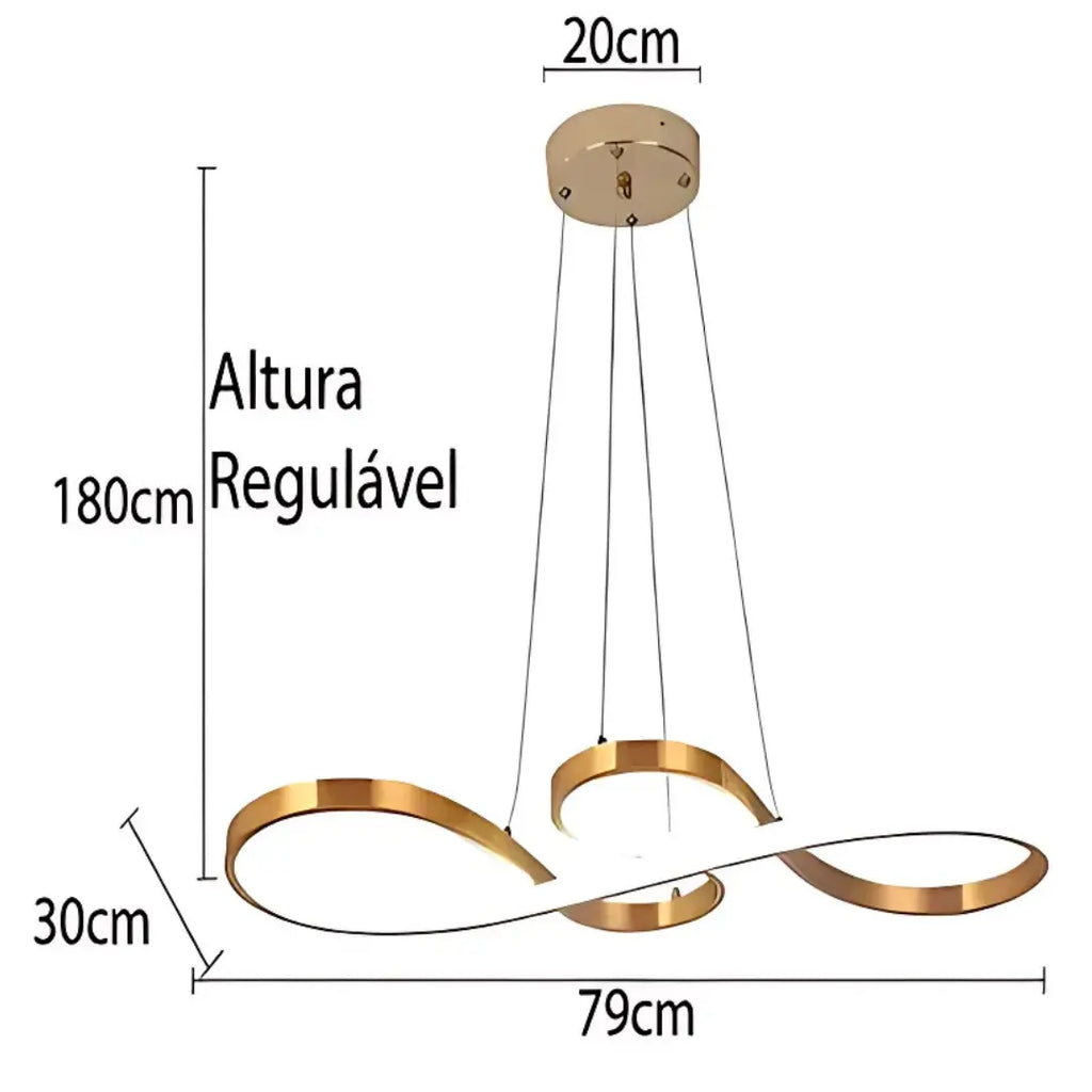 Lustre Pendente Dourado