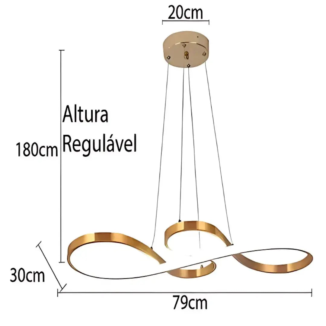 Lustre Pendente Dourado