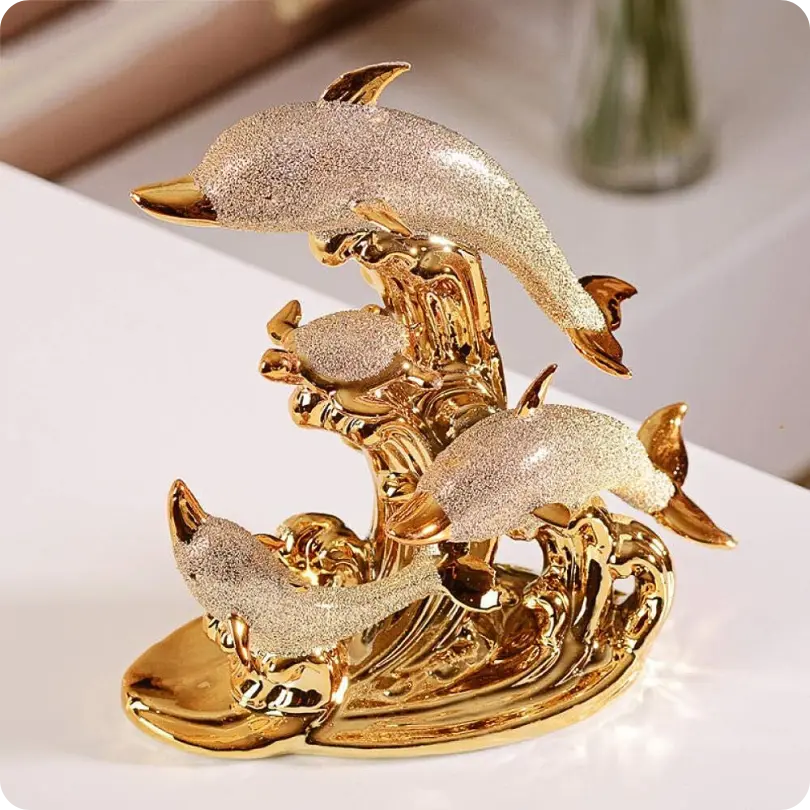 Estátua de Golfinhos em Cerâmica