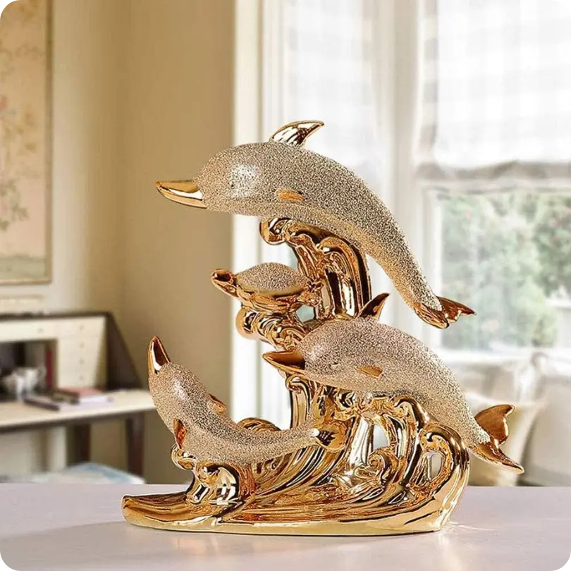 Estátua de Golfinhos em Cerâmica