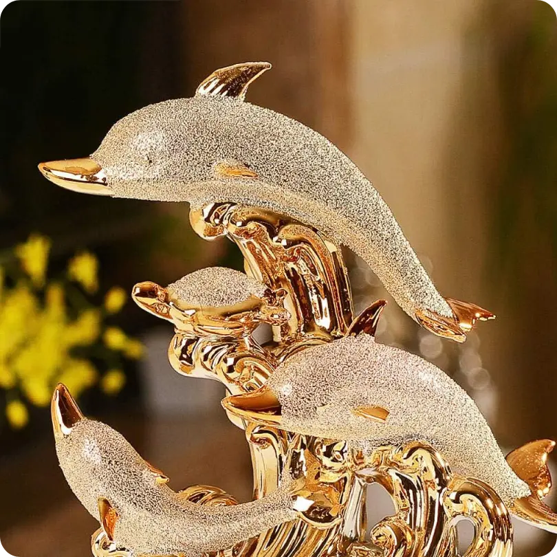 Estátua de Golfinhos em Cerâmica