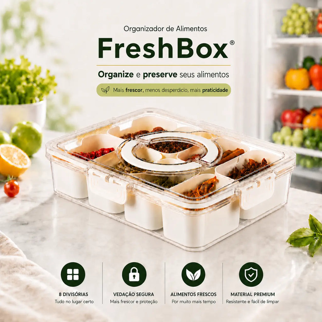 FreshBox® - Organizador de Alimentos em Acrílico (Organize e Preserve Seus Alimentos) - Frete Grátis!