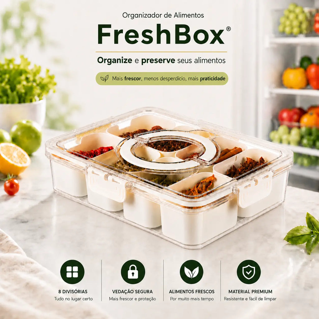 FreshBox® - Organizador de Alimentos em Acrílico (Organize e Preserve Seus Alimentos) - Frete Grátis!