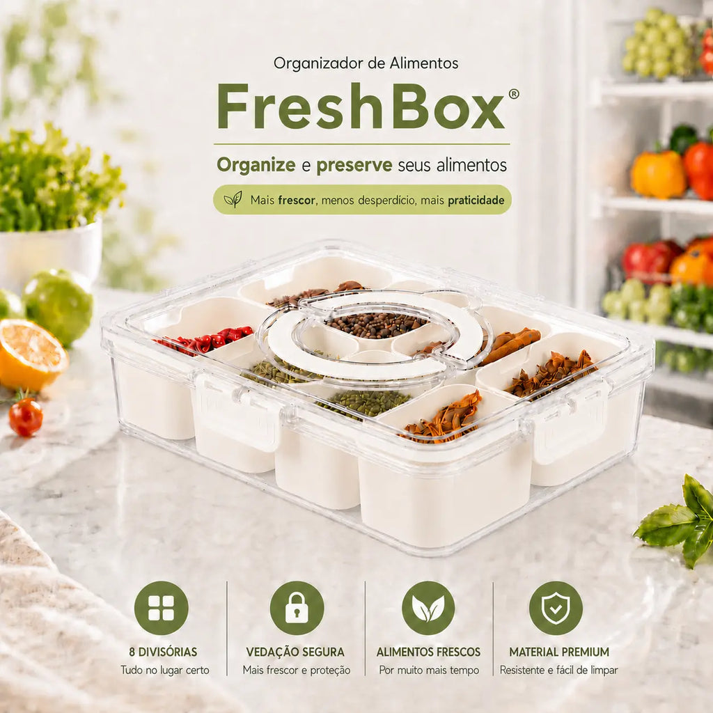 FreshBox® - Organizador de Alimentos em Acrílico (Organize e Preserve Seus Alimentos) - Frete Grátis!