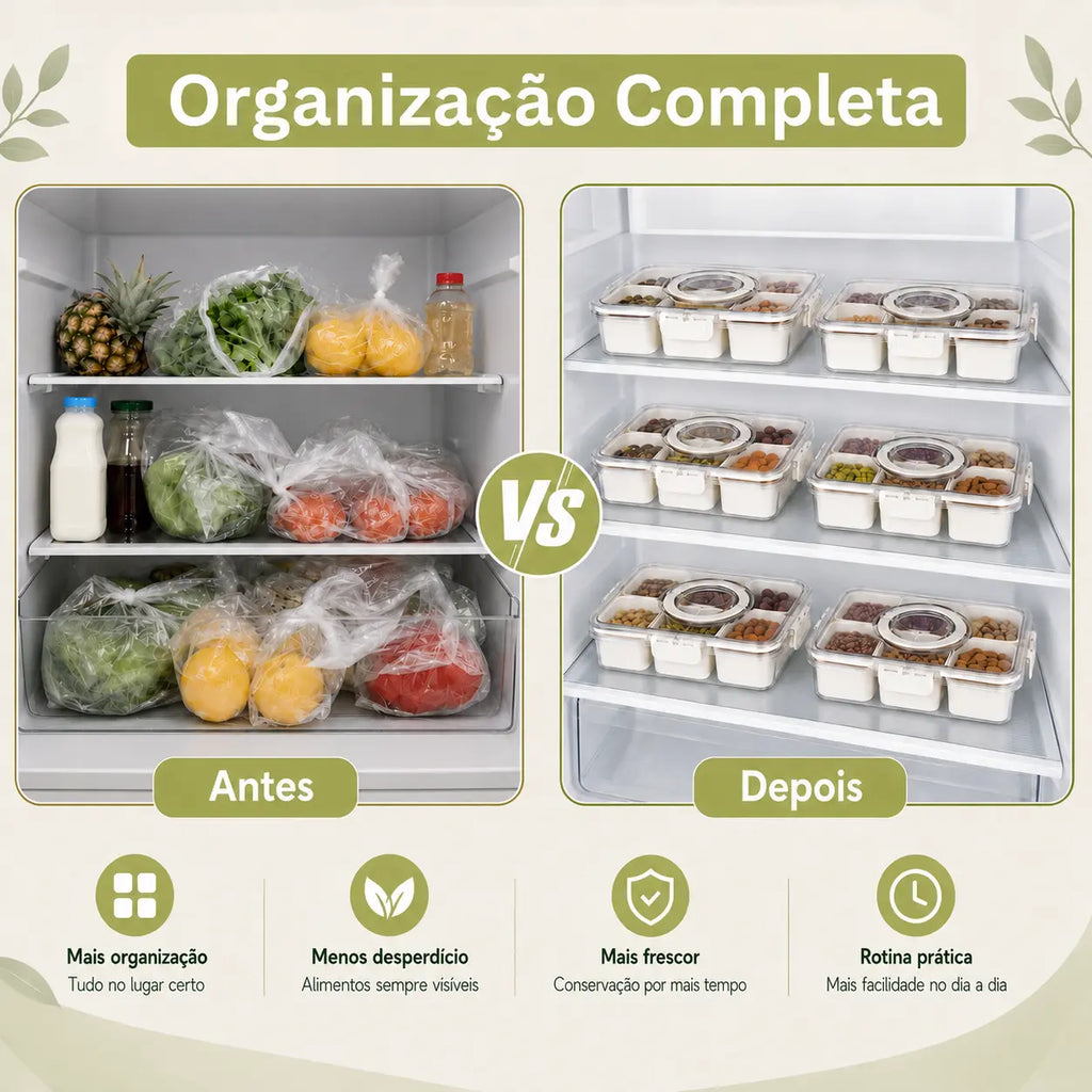 FreshBox® - Organizador de Alimentos em Acrílico (Organize e Preserve Seus Alimentos) - Frete Grátis!