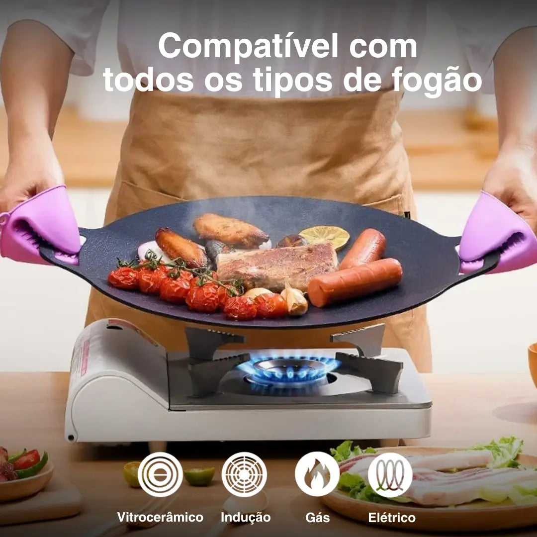 CookFlex™ – Frigideira de Pedra Vulcânica Antiaderente (Cozinhe sem Óleo e Sem Grudar Nada) - Frete Grátis!